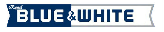 Royal Blue and White Weekend Banner